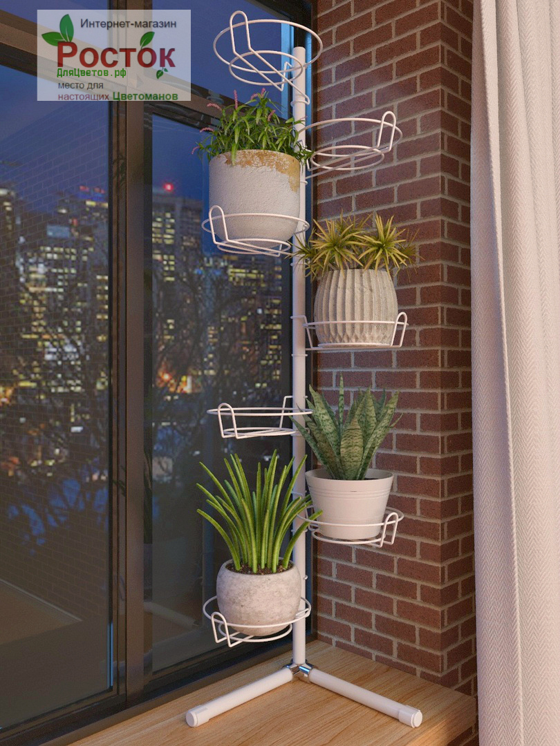 Угловая оконная подставка Акация на 7 горшков (Осина)